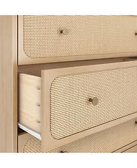 Max & Lily Elio and Rattan 3 Drawer Dresser
