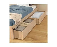 Grain & Grove Bear Twin Single Bed With Underbed Storage Drawers, Oak Embossed