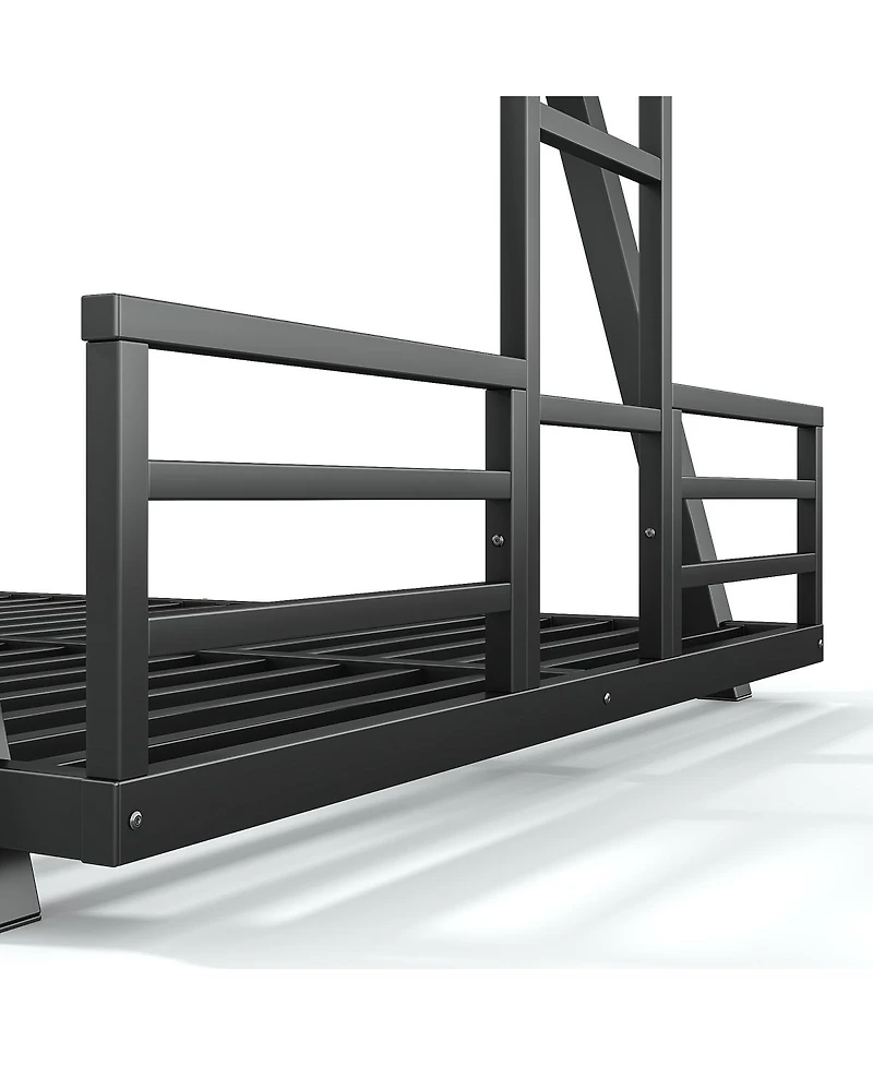 Streamdale Furniture Full over Full Metal Bunk Bed with Dual Side Ladders
