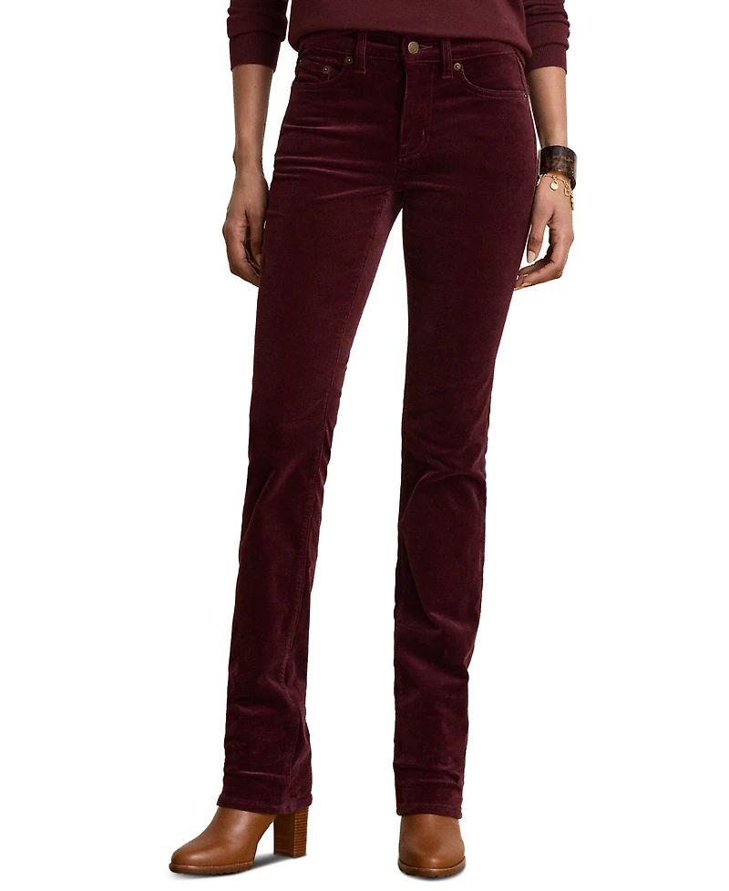 Lauren Ralph Petite Corduroy Mid-Rise Straight Pants