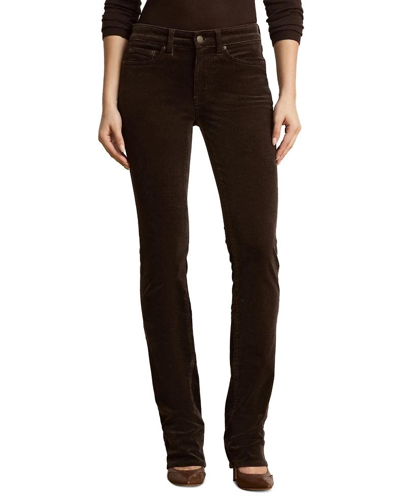 Lauren Ralph Women's Mid-Rise Slim-Straight Corduroy Pants