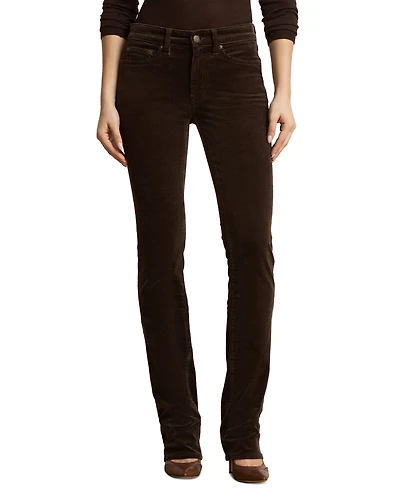 Lauren Ralph Women's Mid-Rise Slim-Straight Corduroy Pants