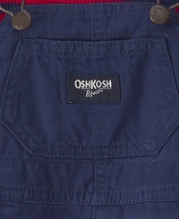 Osh Kosh Baby Boys' Long-Sleeve Striped Thermal Top and Twill Jumper, 2-Piece Set