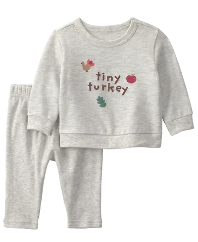 Carter's Baby Boys' and Girls' Tiny Turkey French Terry Top Pants, 2-Piece Set