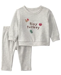 Carter's Baby Boys' and Girls' Tiny Turkey French Terry Top Pants, 2-Piece Set