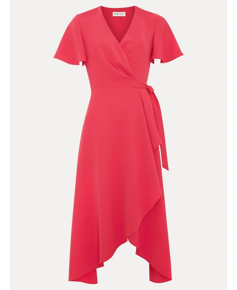 Phase Eight Women's Julissa V-Neck Short-Sleeve Asymmetric-Hem Midi Dress