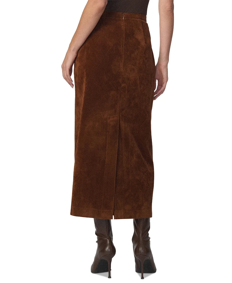 Joe's Jeans Women's Tavi High-Waisted Pencil Faux Suede Midi Skirt