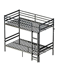 Streamdale Furniture Over Twin Metal Bunk Bed with Flat Ladder