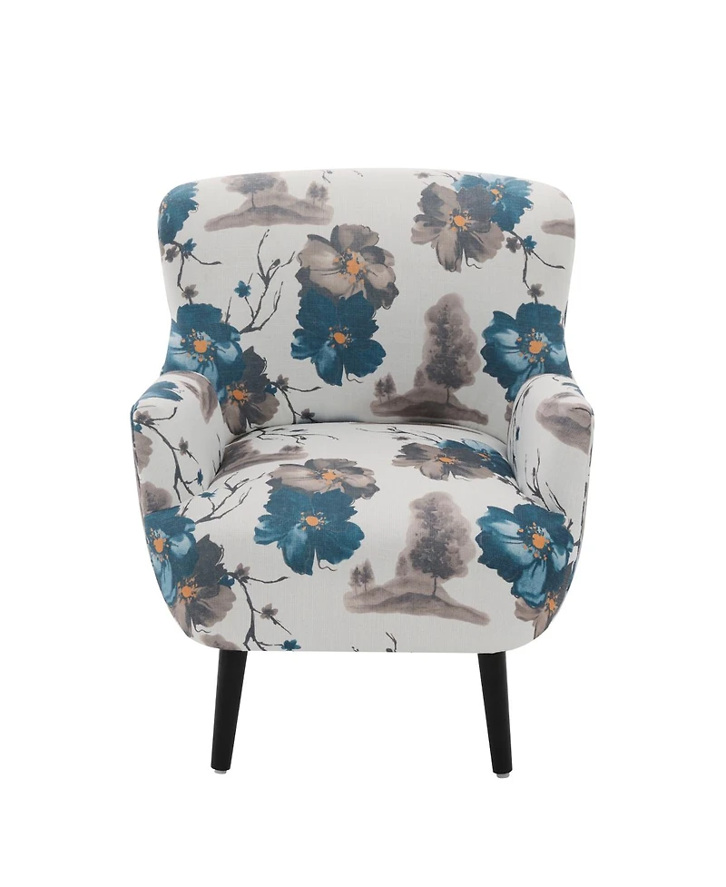 Streamdale Furniture Modern Upholstered Accent Armchair with Rubber Wood Legs