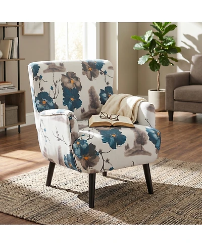 Streamdale Furniture Modern Upholstered Accent Armchair with Rubber Wood Legs