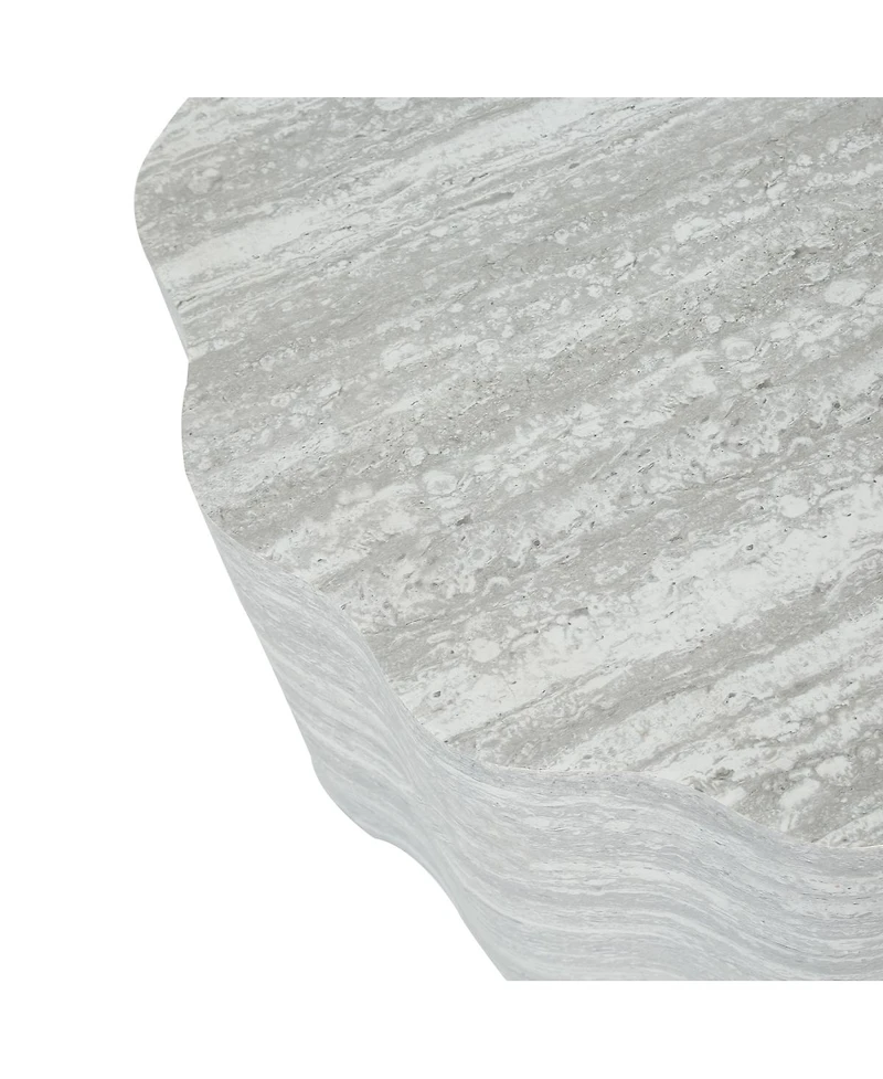 Streamdale Furniture Set of 2 Round Faux Marble Modern Minimalist Coffee Tables