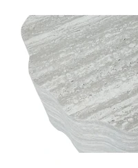 Streamdale Furniture Set of 2 Round Faux Marble Modern Minimalist Coffee Tables