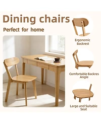 Streamdale Furniture Ergonomic Solid Wood Dining Chairs with Stable Reinforced Design