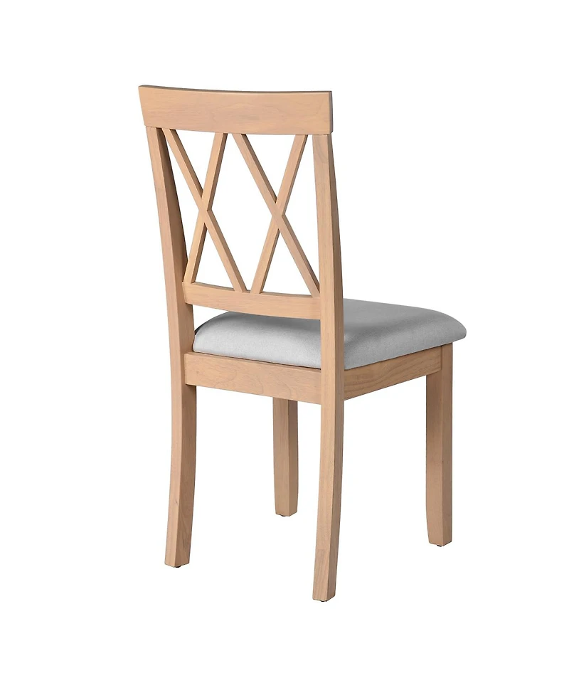 Streamdale Furniture Set of 2 Upholstered Dining Chairs with Solid Wood Legs