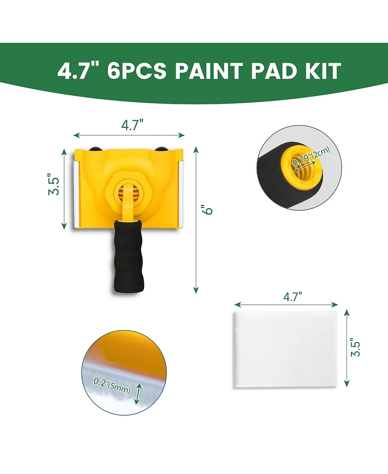 Xdovet Paint Edger 360degree(s) Rotation Handle 5 Replace Pads Wall Corner Ceiling Tool