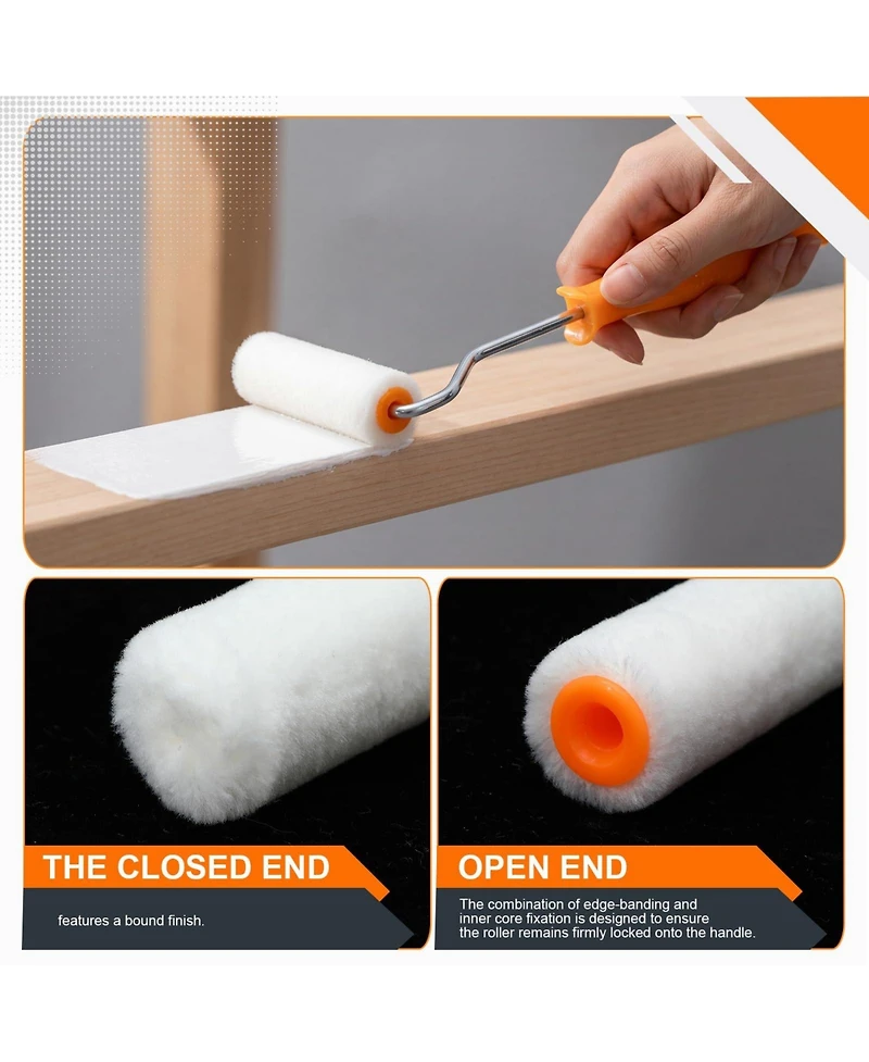 Xdovet Mini Paint Roller Brush Set for Trim Edge Corner Window Frame Touch Up