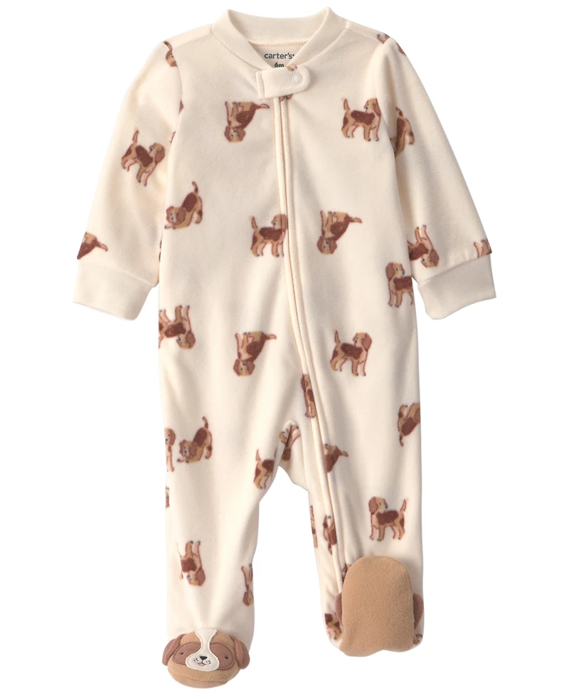 Carter's Baby Boys' Dog Fleece 2-Way Zip Sleep & Play