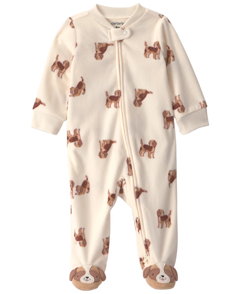 Carter's Baby Boys' Dog Fleece 2-Way Zip Sleep & Play