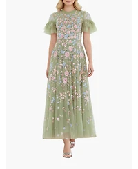 Needle & Thread Women's Antoinettes Floral Round Neck Midi Gown