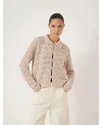 Hush Women's Crochet Cotton Long Sleeve Cardigan
