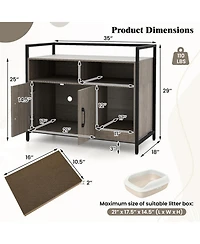 Hongge Hidden Cat Washroom with Double-Door Cabinet Guardrailed Tabletop and Scratch Board