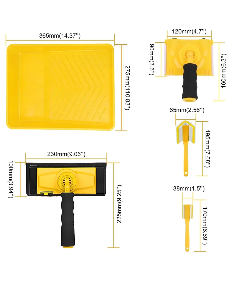 Xdovet Paint Edger Tool Kit 9" Pad 360degree(s) Handle Extension Pole Refill