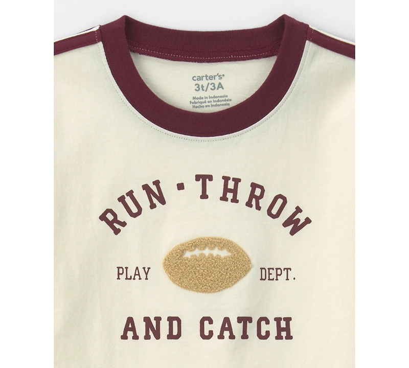 Carter's Toddler Boys' 2T-5T Run, Throw and Catch Football Graphic T-Shirt