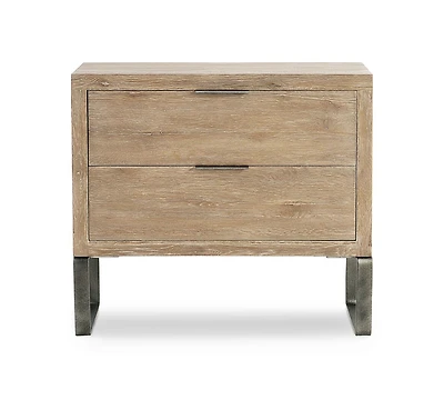 Bernhardt Tribeca 34" Wood Steel Base Nightstand