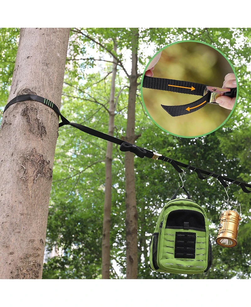 Piscifun Camping Tree Hanging Organizer 20 Loops 4 Carabiner Hooks 6 S Hooks Outdoor Gear Storage Strap