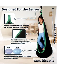 Piscifun Sensory Pod Hammock Swing For Indoor Outdoor Use With Inflatable Cushion And Hardware Kit Special Needs