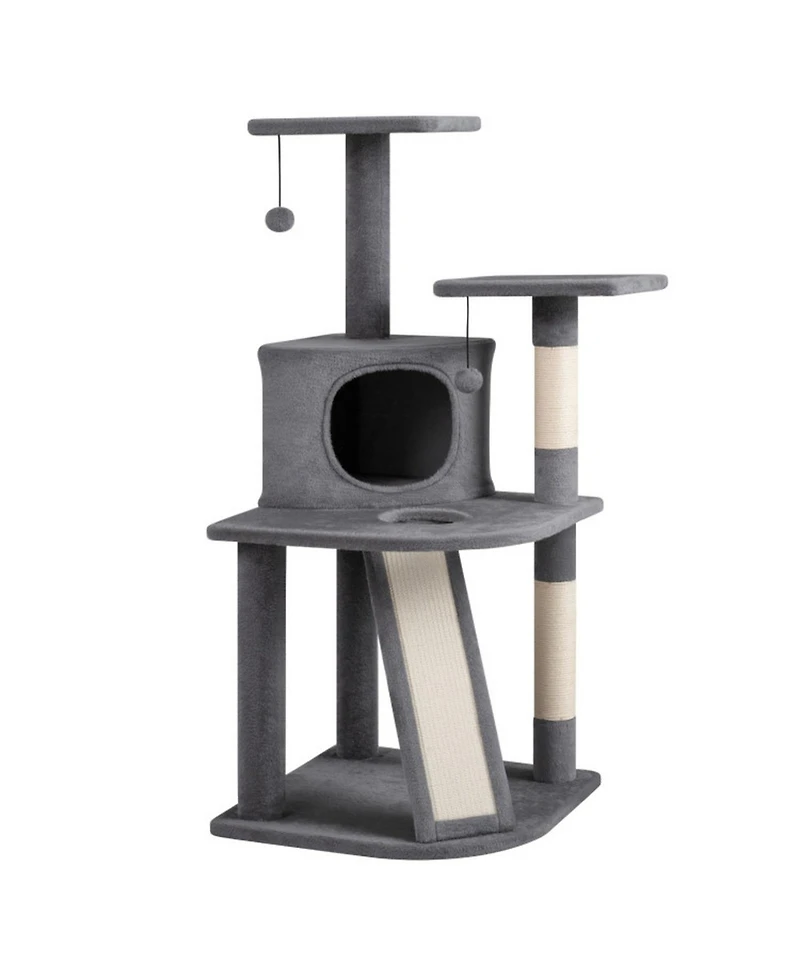 Hongge 44 Inch Kitten Tower with Sisal Scratching and Climbing Ramp