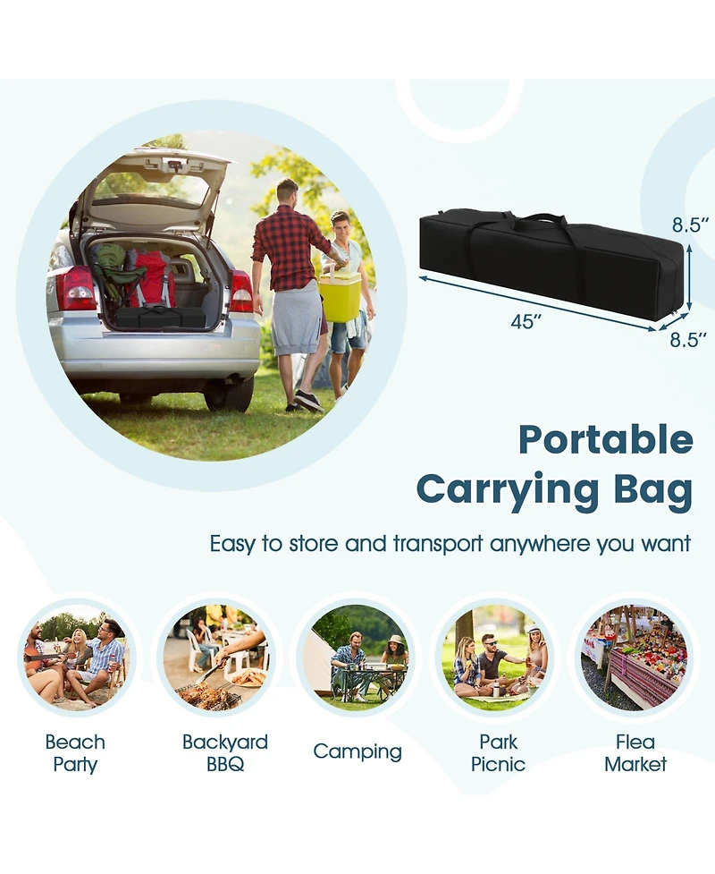 Sugift Feet Pop up Canopy Tent with 2 Convertible Sidewalls to Awning and Stakes