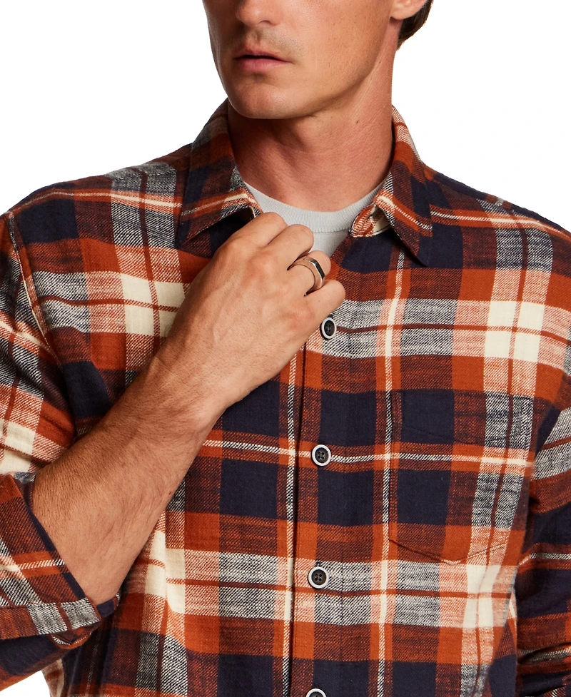 Weatherproof Vintage Men's Slub Flannel Plaid Shirt