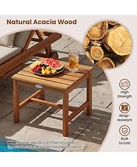 Gymax Adirondack Chair Set of 2 with Side Table Built-in Backrests and Armrests for Garden
