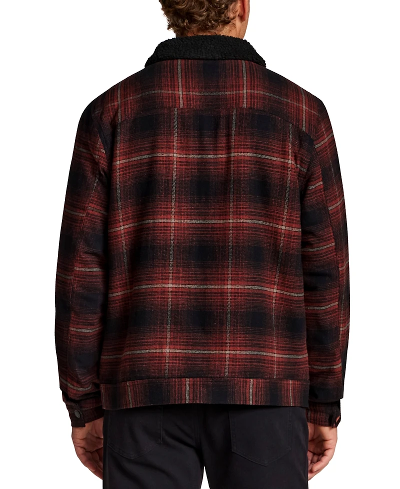 Weatherproof Vintage Men's Berber Lined Flannel Trucker Jacket