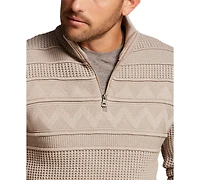 Weatherproof Vintage Men's Textured Zig Zag Yoke Quarter-Zip Sweater