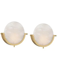 360 Lighting Barranco 9 1/2" High Warm Gold Alabaster Led Wall Sconce Set of 2