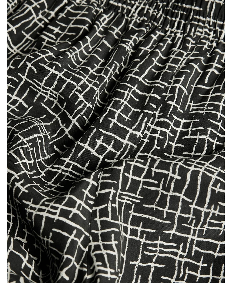 Whistles Women's Woven Grid Crop Wide-Leg Trouser