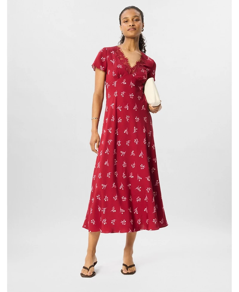 Whistles Women's Floral A-Line V-Neck Midi Dress