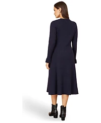 Yumi Women's Pointelle-Knit A-Line Midi Dress