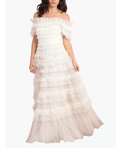 Needle & Thread Women's Lisette Ruffle Off Shoulder Gown