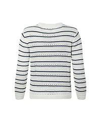 Weird Fish Women's Romilly Pointelle-Knit Striped Cardigan