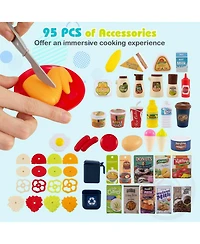 Hongge Corner Play Kitchen With Steam Sounds, 95-Piece, Ages 3+