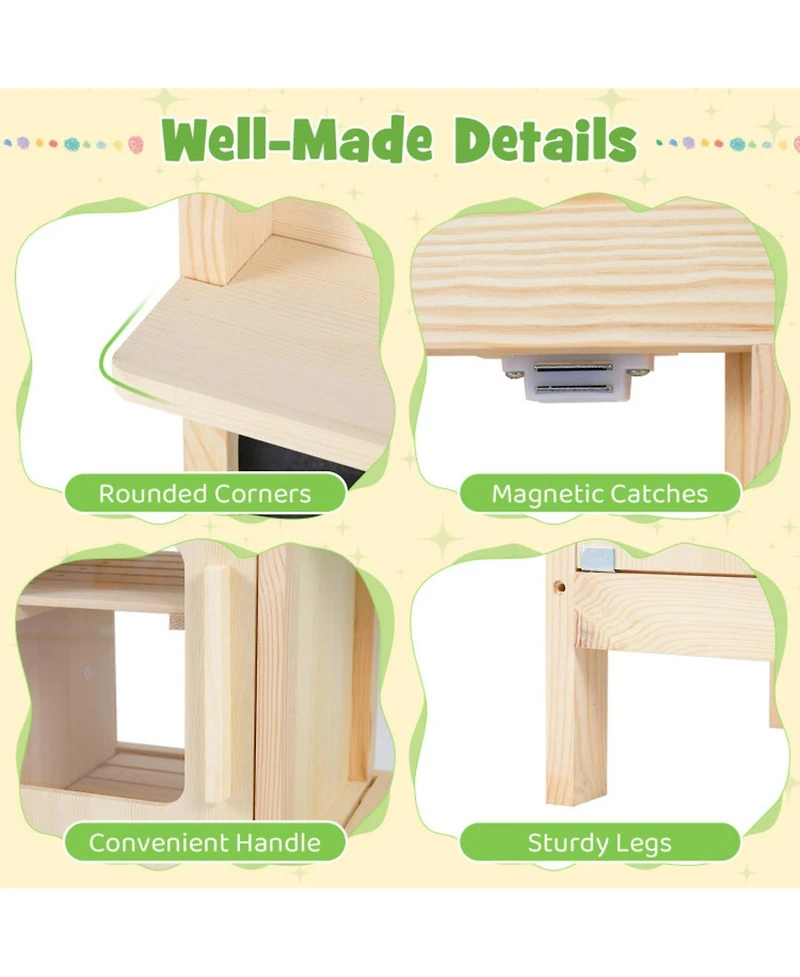 Hongge Mud Kitchen Chalkboard 4-Piece Play Kitchen, Ages 3+