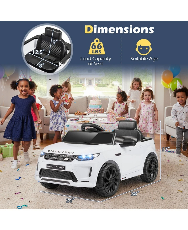 Hongge 12V Kids Electric Off-Road Suv with Remote Control, Led Lights and Safety Belt Ride-On Toy, 66 lbs. Capacity, Ages 3+