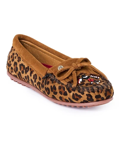 Minnetonka Women's Thunderbird Animikii Leopard Moccasins