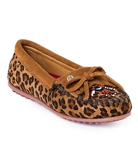 Minnetonka Women's Thunderbird Animikii Leopard Moccasins