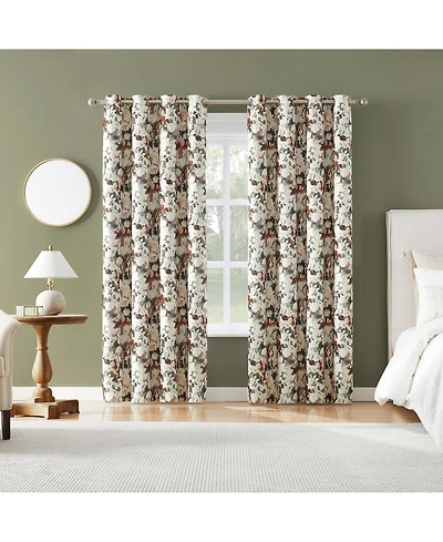 Sun Zero Audrey Abstract Floral 100percentage Blackout Grommet Curtain Panel