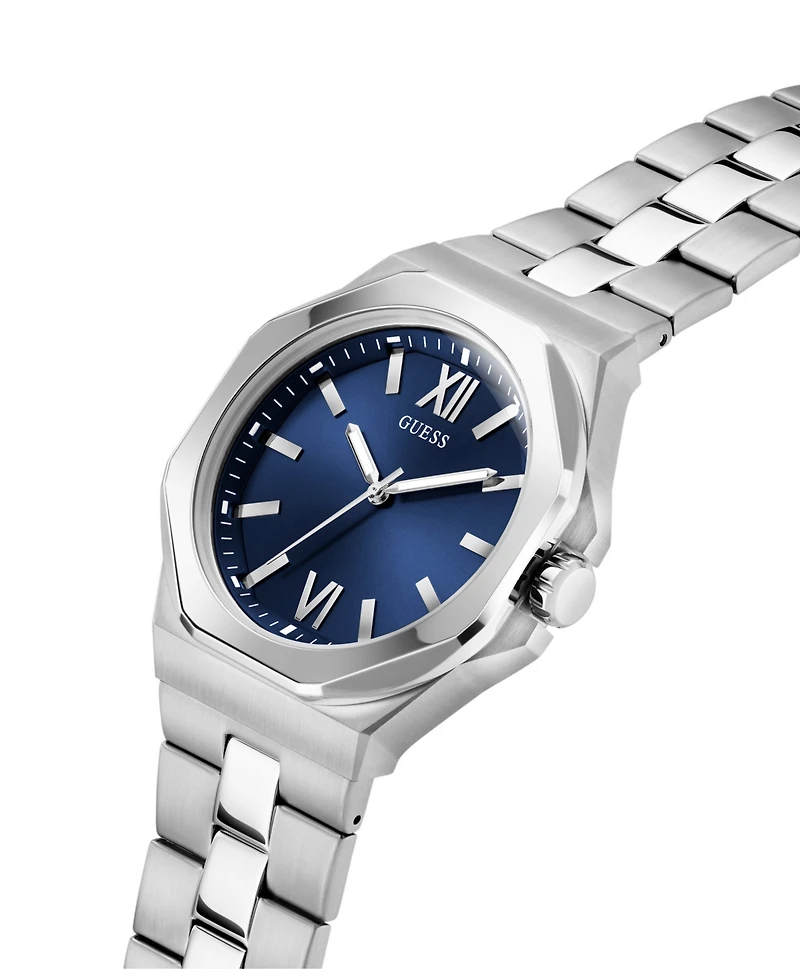 Guess Men's Quartz Silver-Tone Stainless Steel Watch 42mm