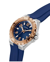 Guess Men's Quartz Blue Silicone Watch 44mm